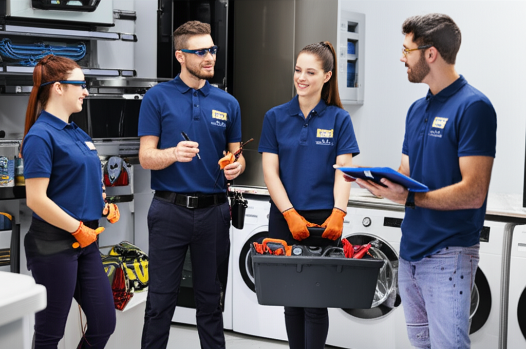 Team of friendly appliance repair technicians